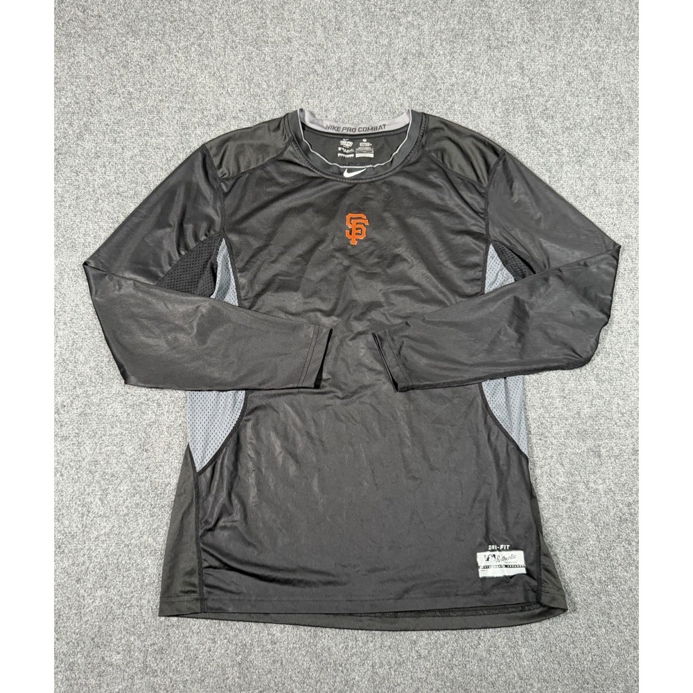 Nike Pro Combat San Francisco Giants Shirt Mens Large Dri-FIT Long Sleeve MLB